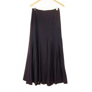 Dries Van Noten Dark Deep Plum Purple Wool Long Maxi Skirt